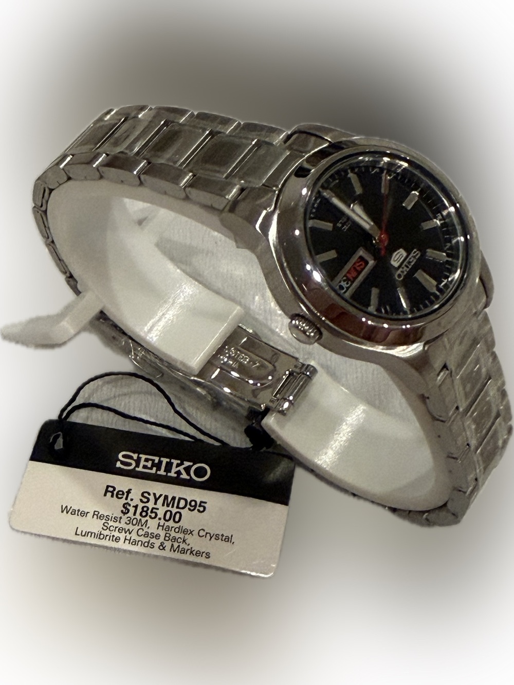 SEIKO 5 AUTOMATIC BLACK DIAL STAINLESS-STEEL LADIES WATCH SYMD95 - Picture 5 of 7